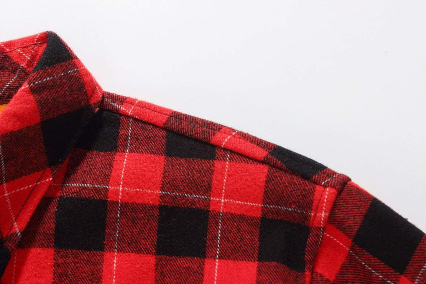 -Flannel-Shirt-For-Men-Fleece Lined Shirt Long Sleeve Button down Flannel Jacket Plaid Casual