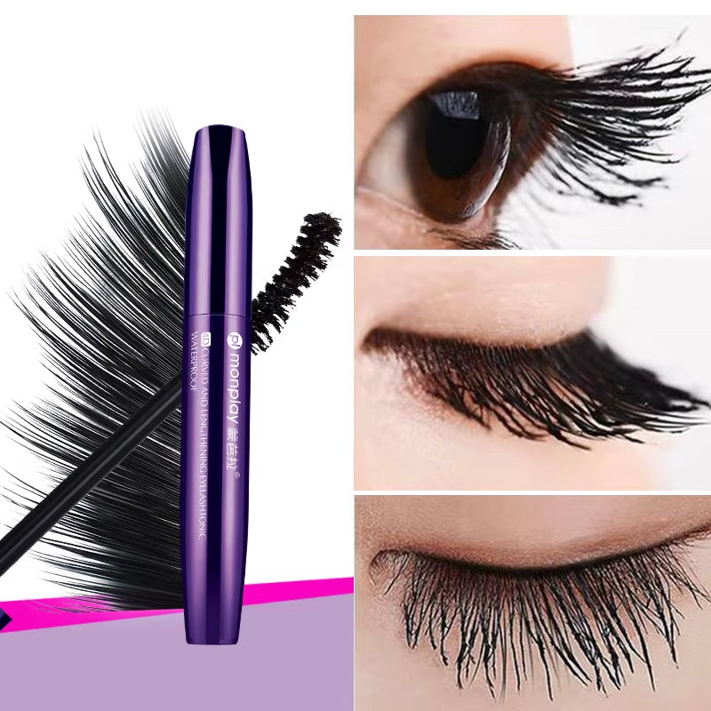 1PCS 4D Fiber Mascara Waterproof Mascara for Eyelash Extension Black Thick Eyelash Curler Makeup