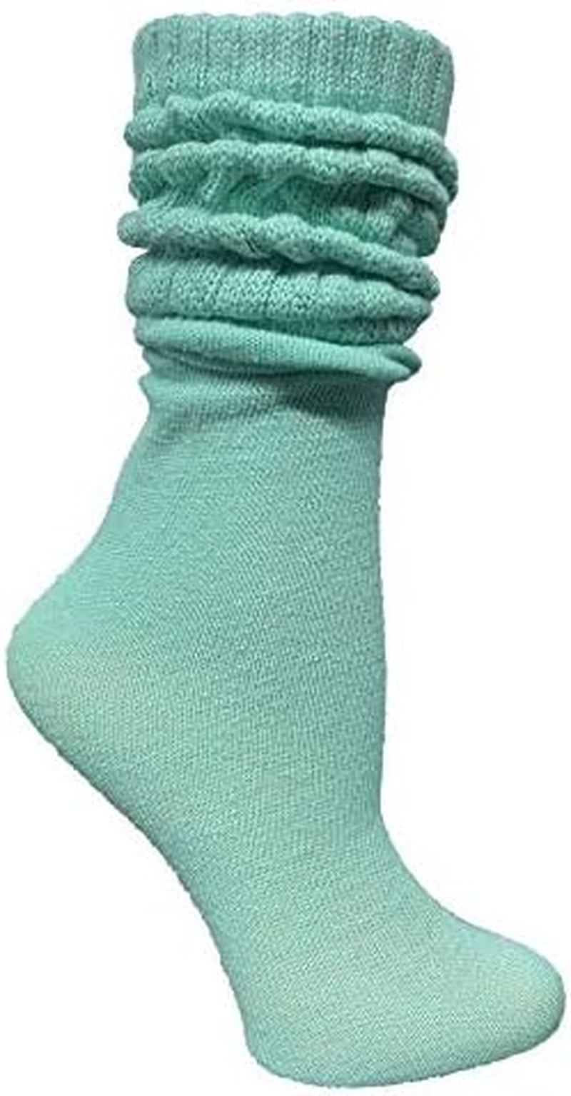 6 Pairs Women'S Scrunched Slouch Socks, Cotton Boot Socks Bulk Pack for Everyday Comfort & Style, Size 9-11