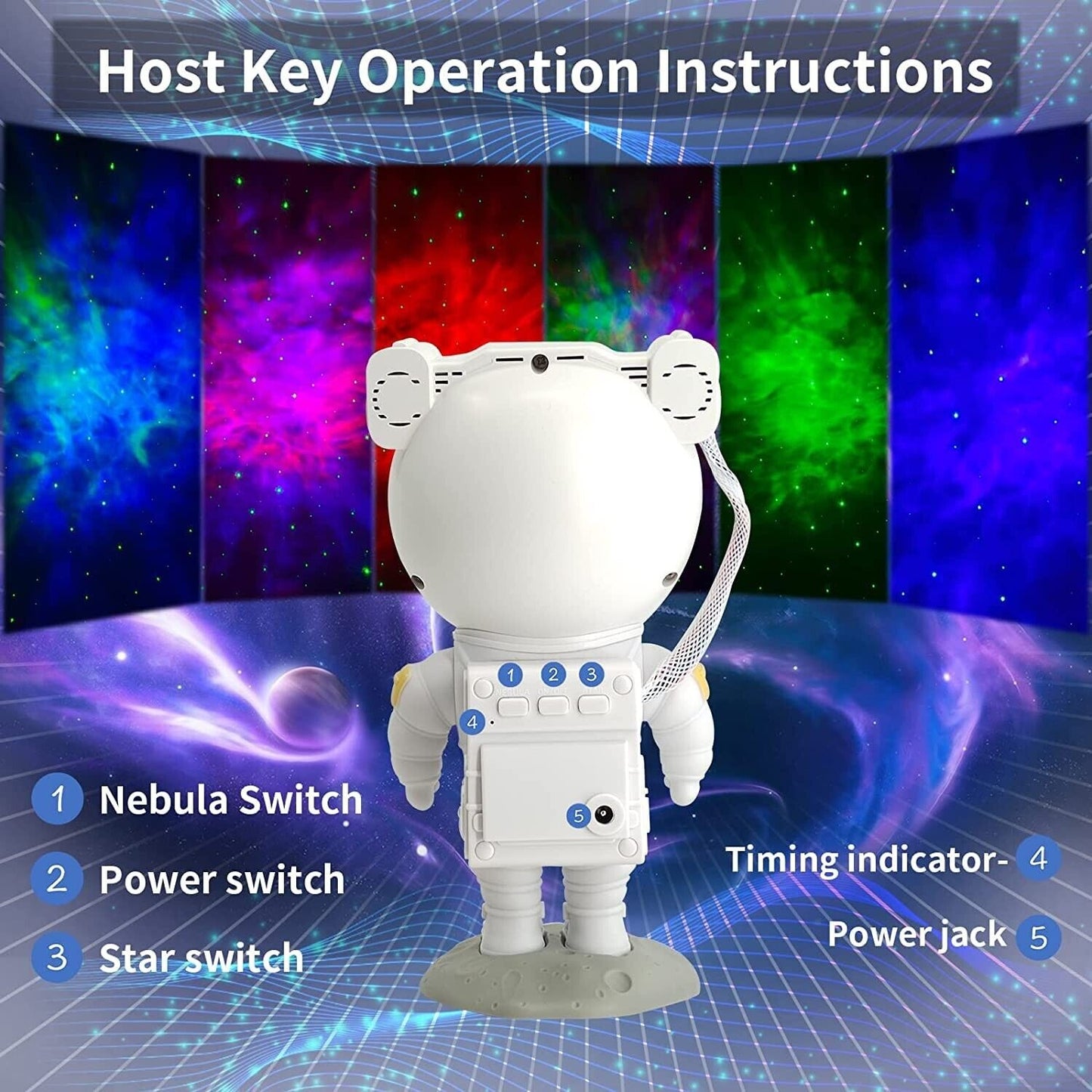 Astronaut Projector, Galaxy Projector for Bedroom, Space Buddy Projector Star...