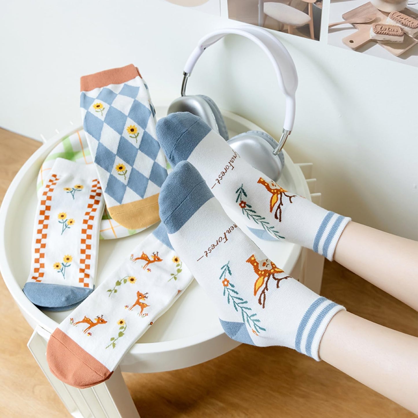 Ankle Socks for Women Girls Fun Novelty Animal Floral Pattern Low Cut Liner Socks Cute Cotton Casual Socks