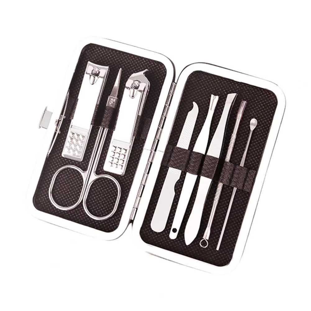 8Pcs Nail Clipper Set Professional Stainless Steel Manicure Pedicure Kit with Case Nail Clippers Files Tweezers Ear Picks