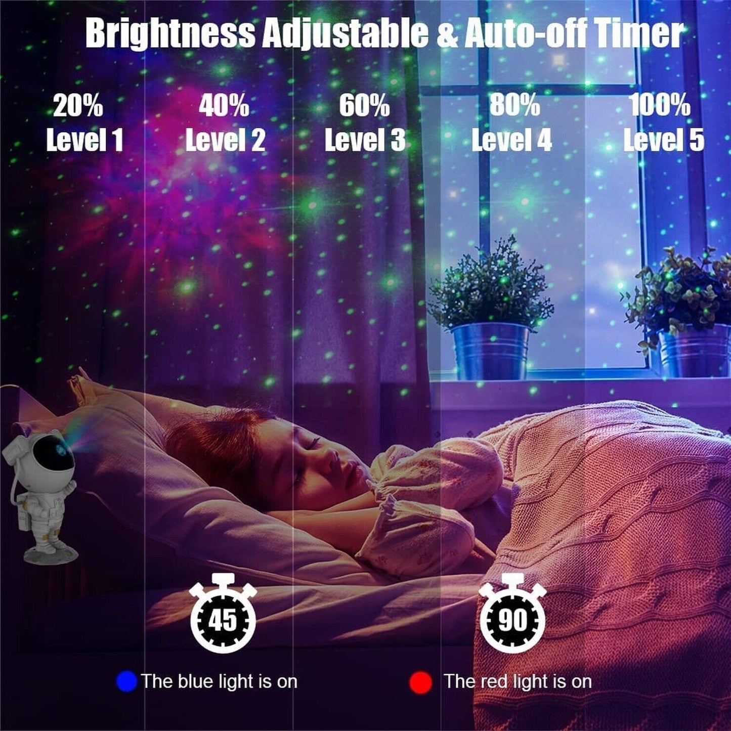 Astronaut Projector, Galaxy Projector for Bedroom, Space Buddy Projector Star...