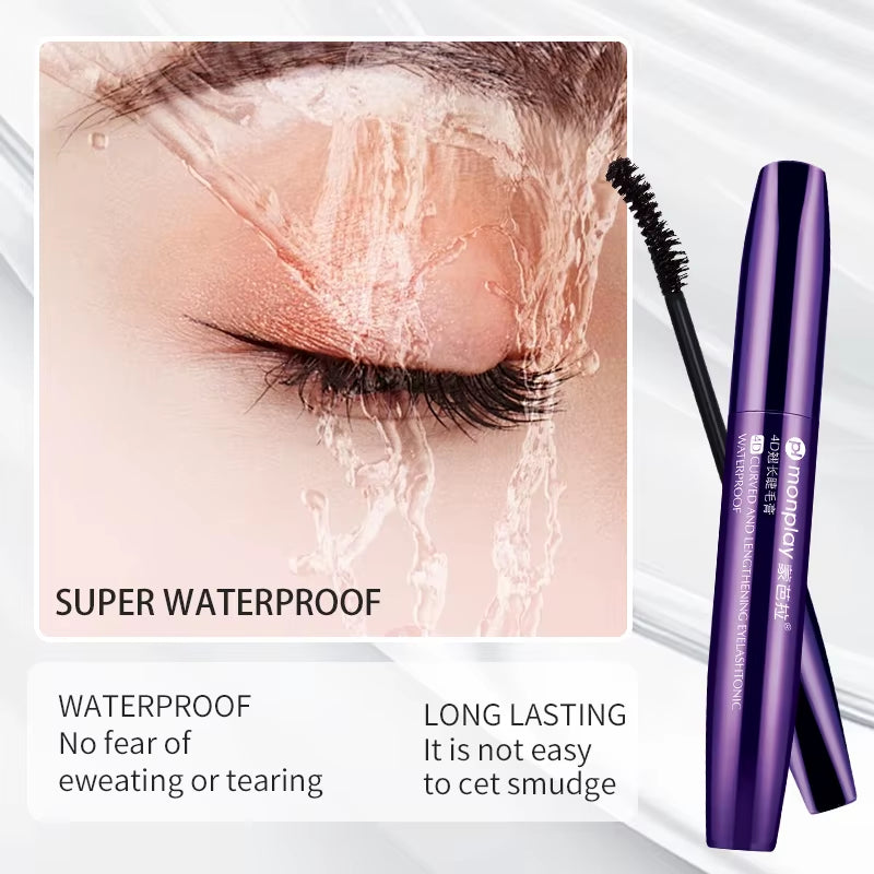 1PCS 4D Fiber Mascara Waterproof Mascara for Eyelash Extension Black Thick Eyelash Curler Makeup