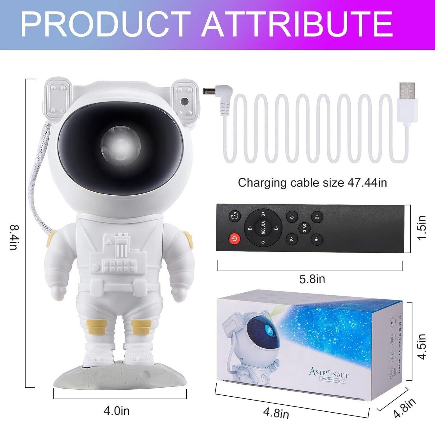 Astronaut Projector, Galaxy Projector for Bedroom, Space Buddy Projector Star...