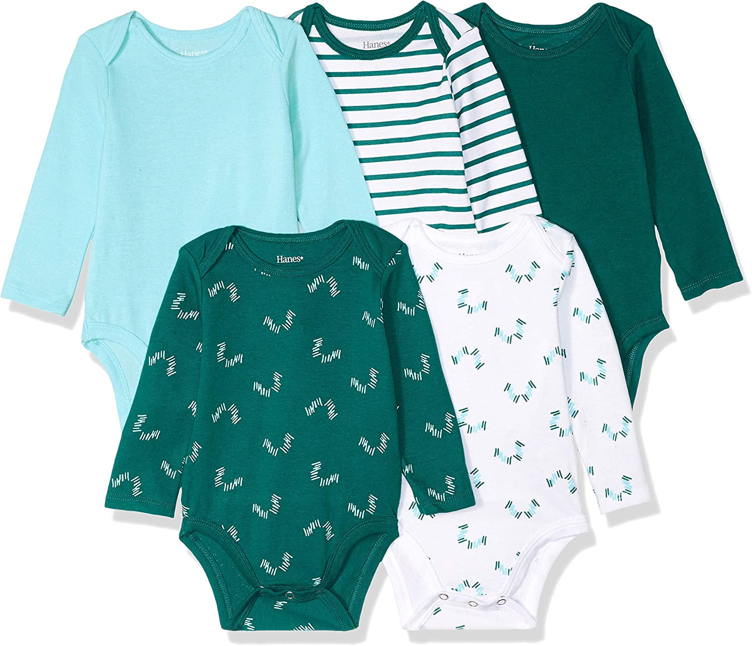 Baby and Toddler Ultimate Flexy Long Sleeve Bodysuit (5 Pack)