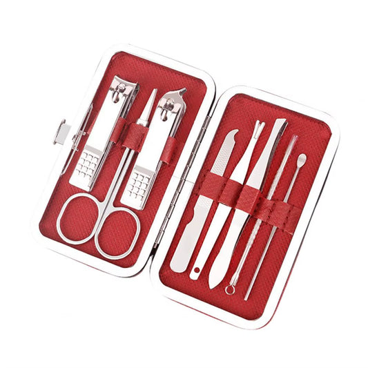 8Pcs Nail Clipper Set Professional Stainless Steel Manicure Pedicure Kit with Case Nail Clippers Files Tweezers Ear Picks