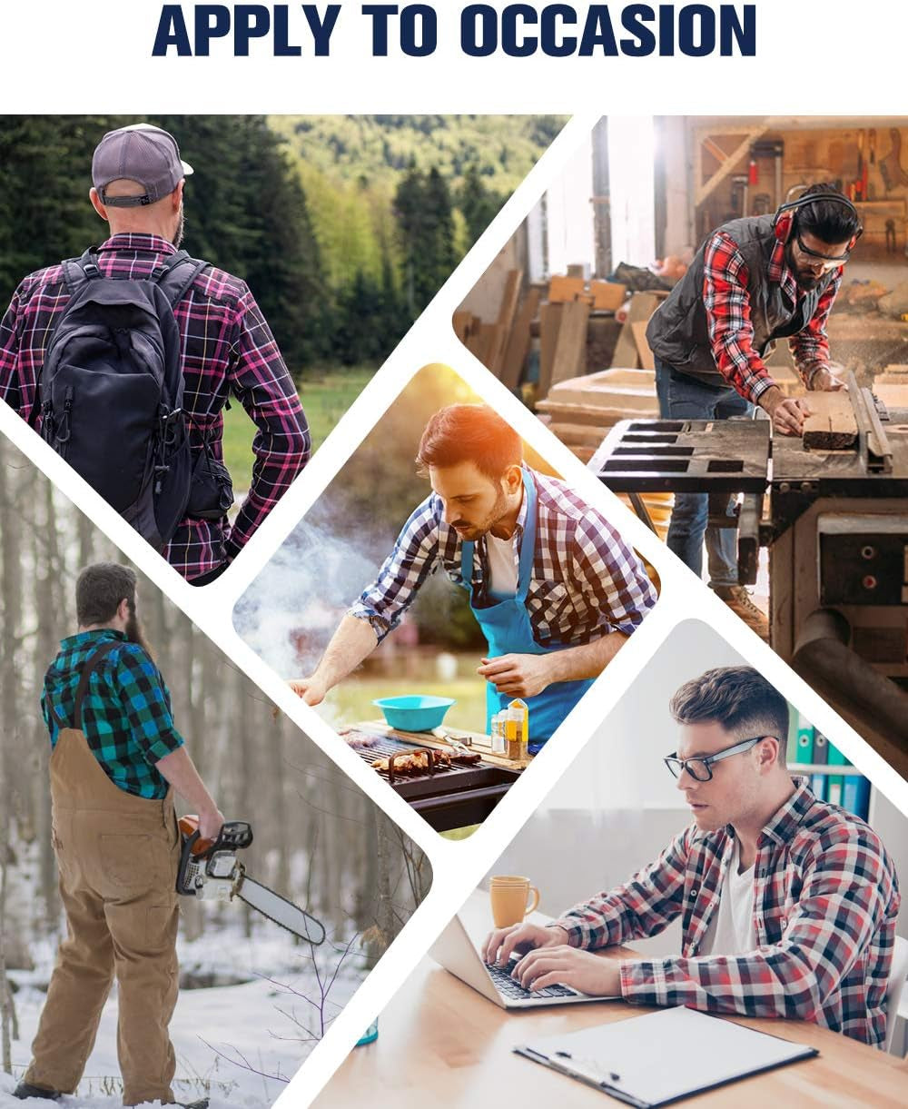 -Flannel-Shirt-For-Men-Fleece Lined Shirt Long Sleeve Button down Flannel Jacket Plaid Casual