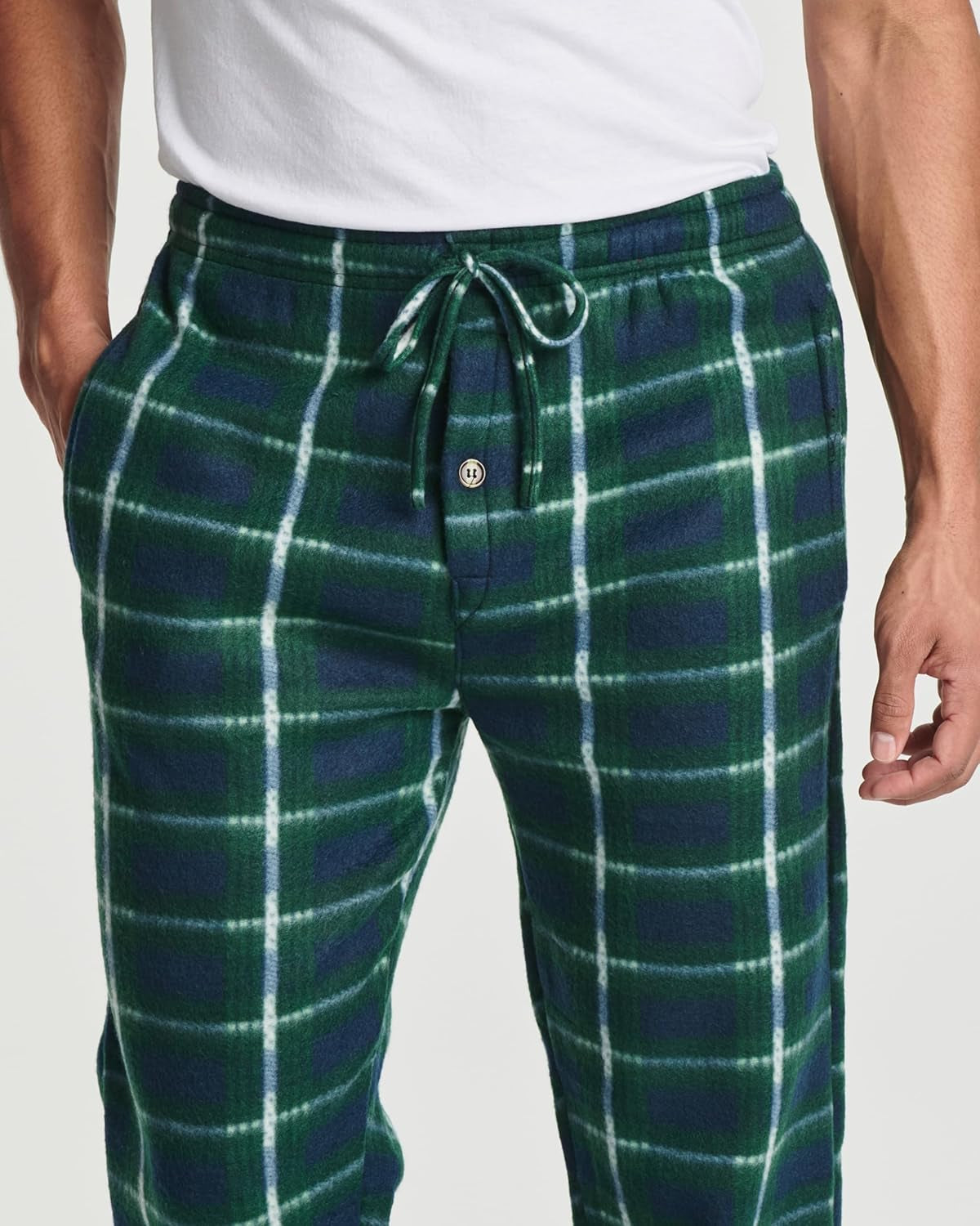 3 Pack: Mens Fleece Plaid Pajama Pants - Lounge Pajama Bottoms(Available in Big & Tall)