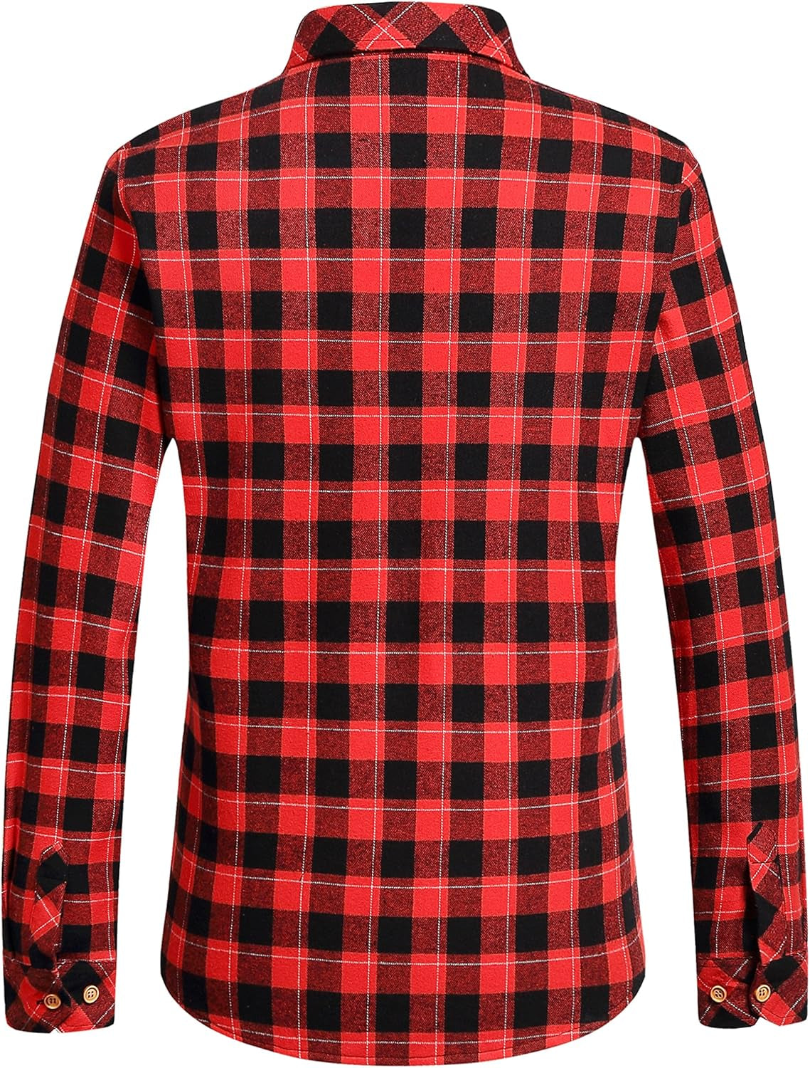 -Flannel-Shirt-For-Men-Fleece Lined Shirt Long Sleeve Button down Flannel Jacket Plaid Casual