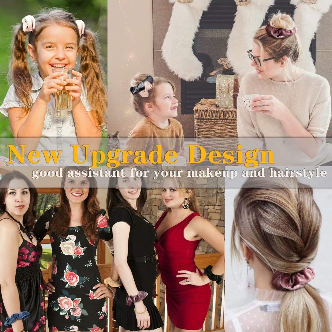 4 Packs Hair Scrunchies with Zipper Pocket Soft Elastic Hair Bands Hair Scrunchy Ties Ropes Hair