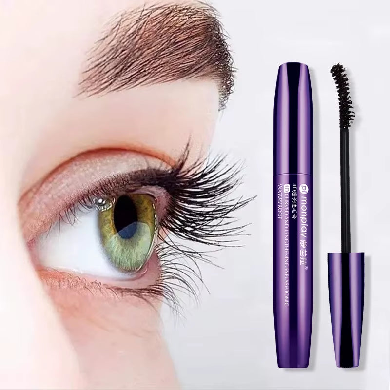 1PCS 4D Fiber Mascara Waterproof Mascara for Eyelash Extension Black Thick Eyelash Curler Makeup