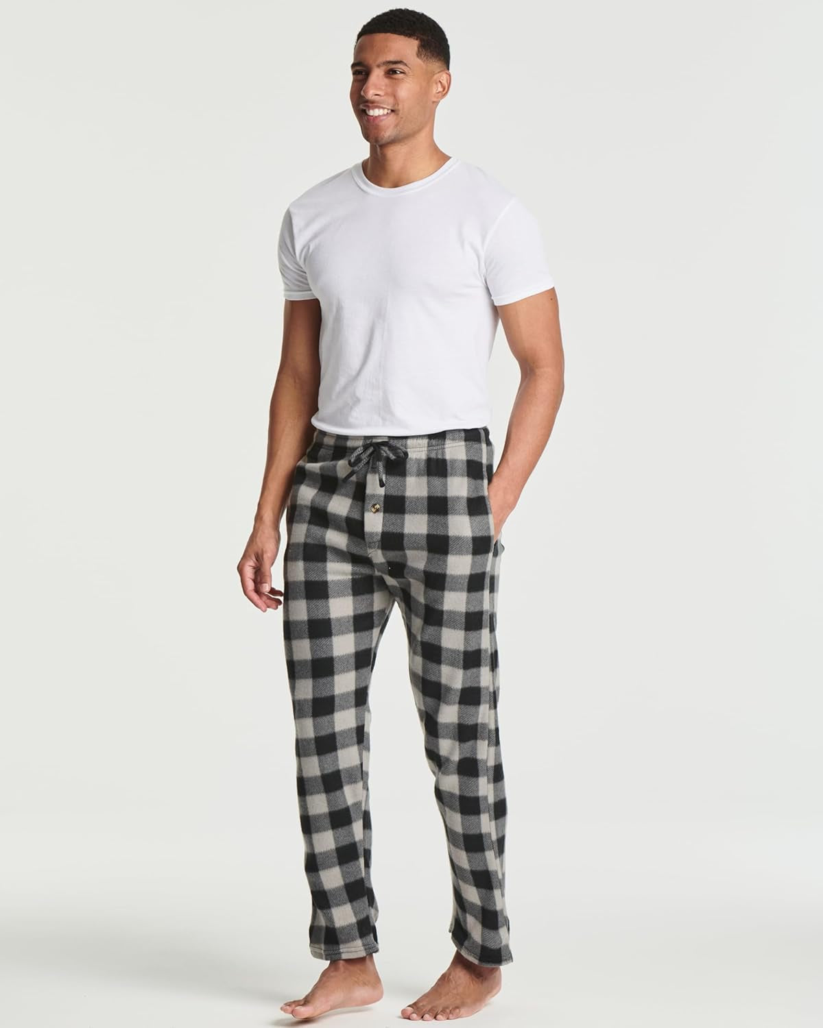 3 Pack: Mens Fleece Plaid Pajama Pants - Lounge Pajama Bottoms(Available in Big & Tall)