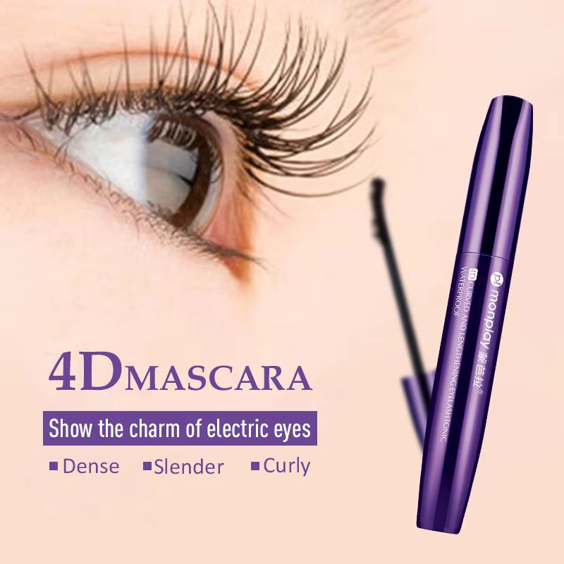 1PCS 4D Fiber Mascara Waterproof Mascara for Eyelash Extension Black Thick Eyelash Curler Makeup